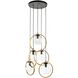 Lugano LED 17 inch Black and Vintage Brass Pendant Ceiling Light