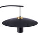 SLEY 72 inch 18 watt Black and Brass Floor Lamp Portable Light