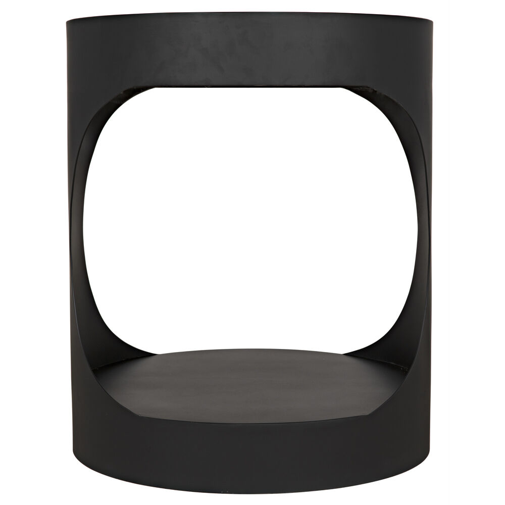Eclipse 26 X 22 inch Matte Black Side Table, Round