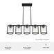 Astwood 5 Light 39 inch Matte Black Linear Chandelier Ceiling Light, Large