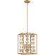 Birch 4 Light 12 inch Warm Brass Pendant Ceiling Light