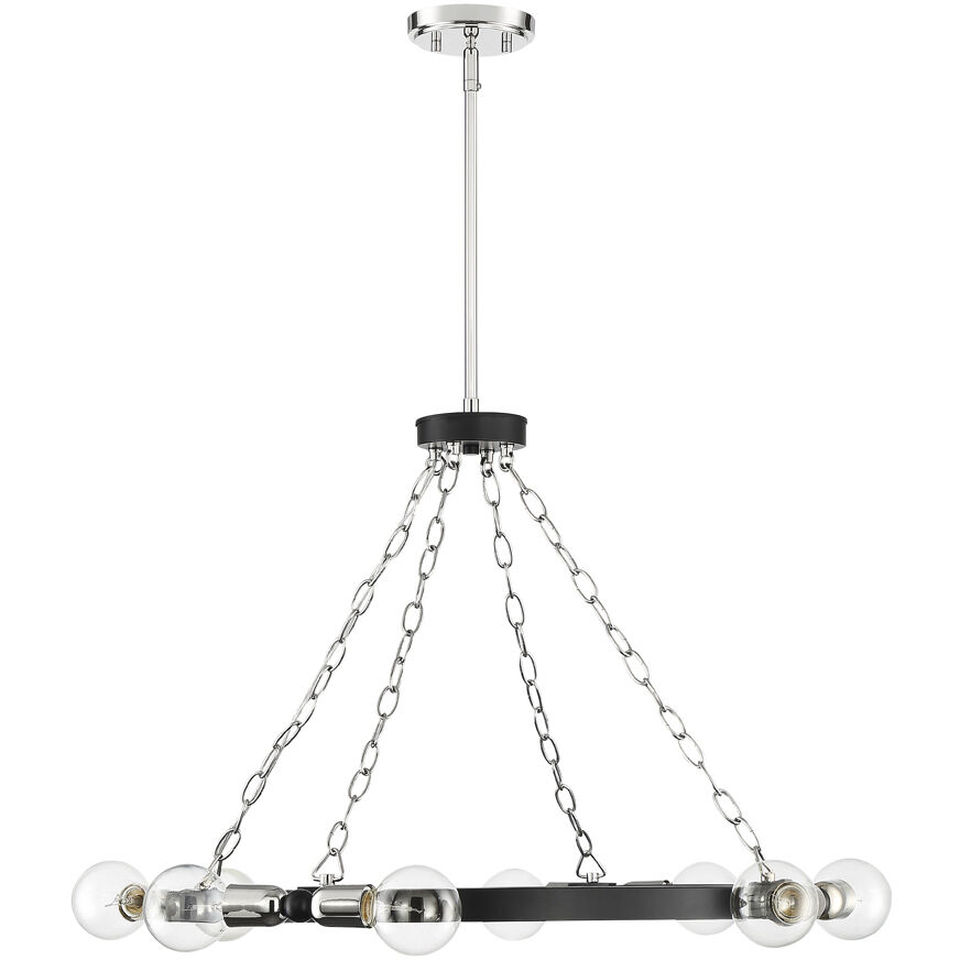 Huxton 8 Light 29.75 inch Black Chandelier Ceiling Light