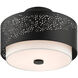 Noria 3 Light 15 inch Black Semi Flush Ceiling Light