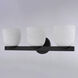 Bosworth 3 Light 22 inch Matte Black Bathroom Light Wall Light