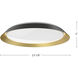 Jasper LED 23.13 inch White/Gold Flush Mount Ceiling Light in White and Gold