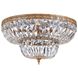 Waltham 8 Light 30 inch Olde Brass Flush Ceiling Light in Clear Hand Cut