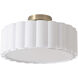 Scalloped 1 Light Weathered Brass Flush Mount Ceiling Light