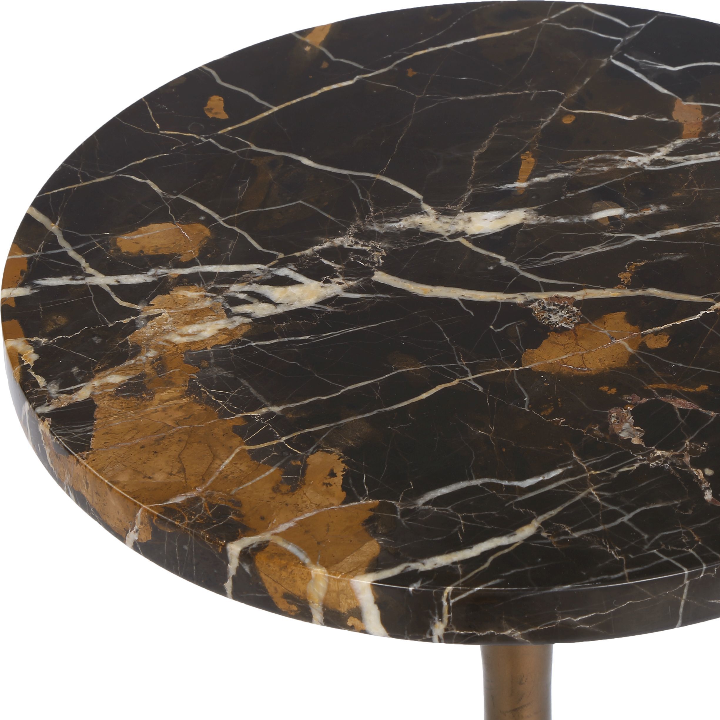 Karnes 23 X 10 inch Bronze and Black Marble Drink Table
