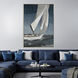 Home Run Blue and Beige and Multi and White Canvas
