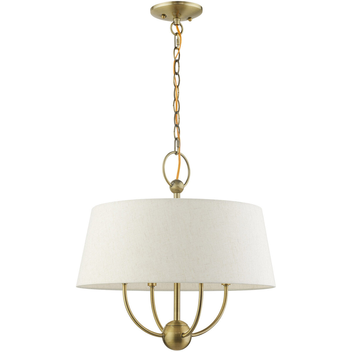 Cartwright 4 Light 18 inch Antique Brass Pendant Chandelier Ceiling Light