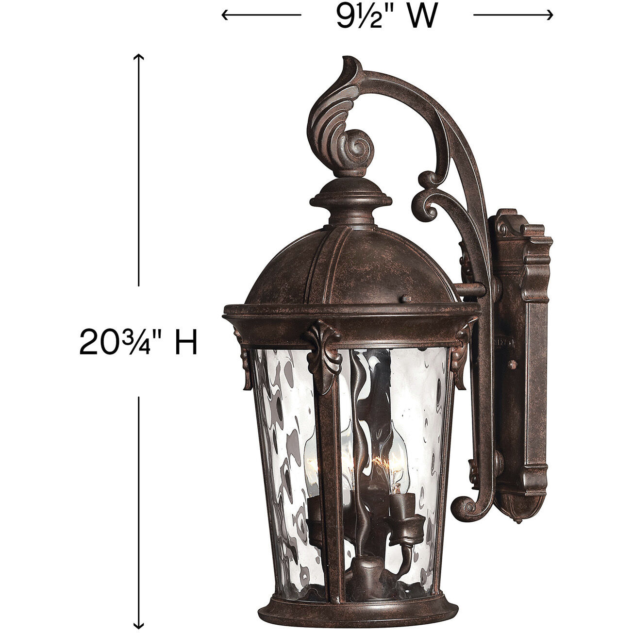 Estate Series Windsor Outdoor Wall Mount Lantern in River Rock, Small