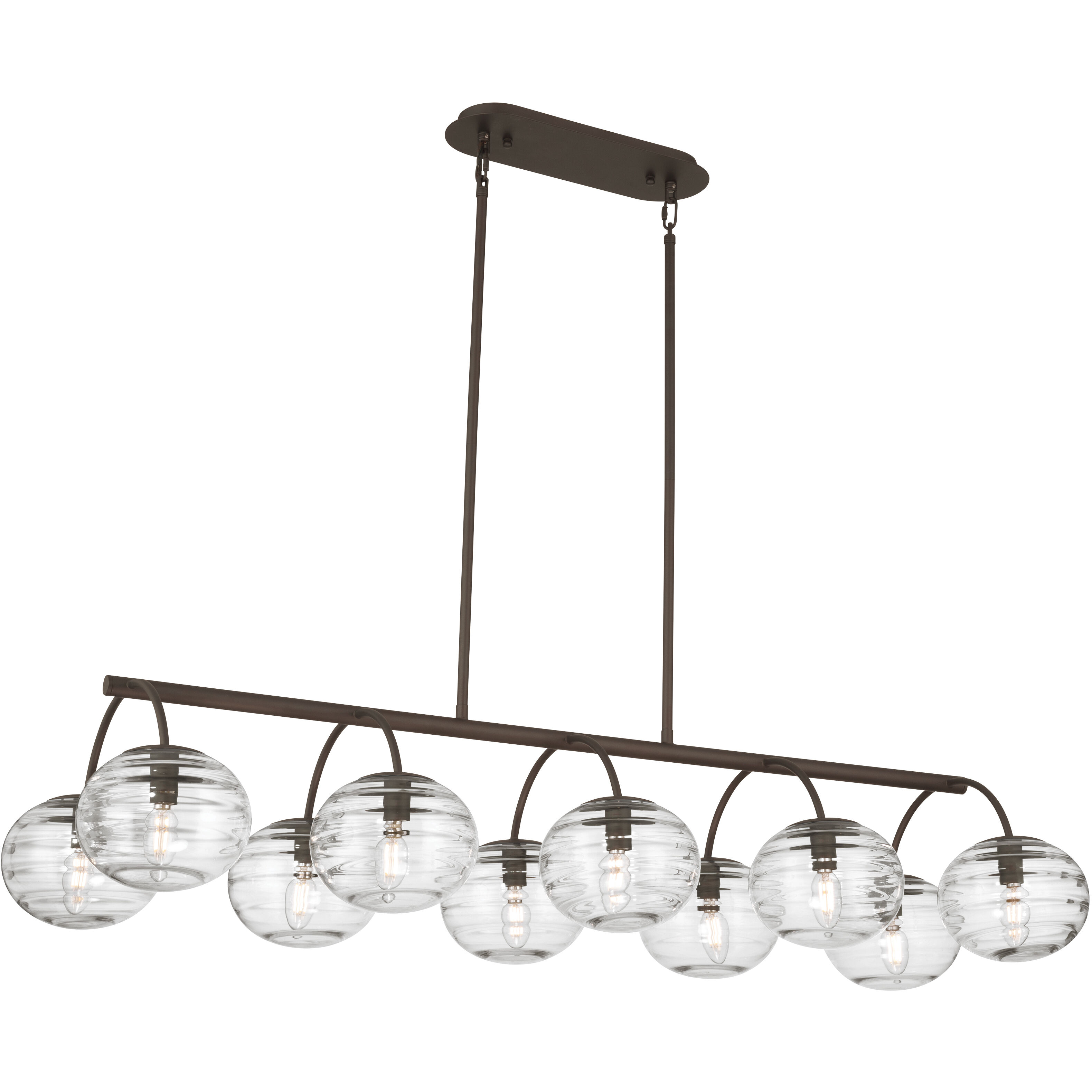 Lenora 10 Light 47 inch Dark Bronze Linear Chandelier Ceiling Light