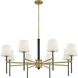 Saunders 8 Light 40 inch Black with Lacquered Brass Chandelier Ceiling Light
