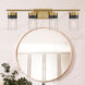 Brickell 4 Light 30 inch Warm Brass Bathroom Vanity Light Wall Light