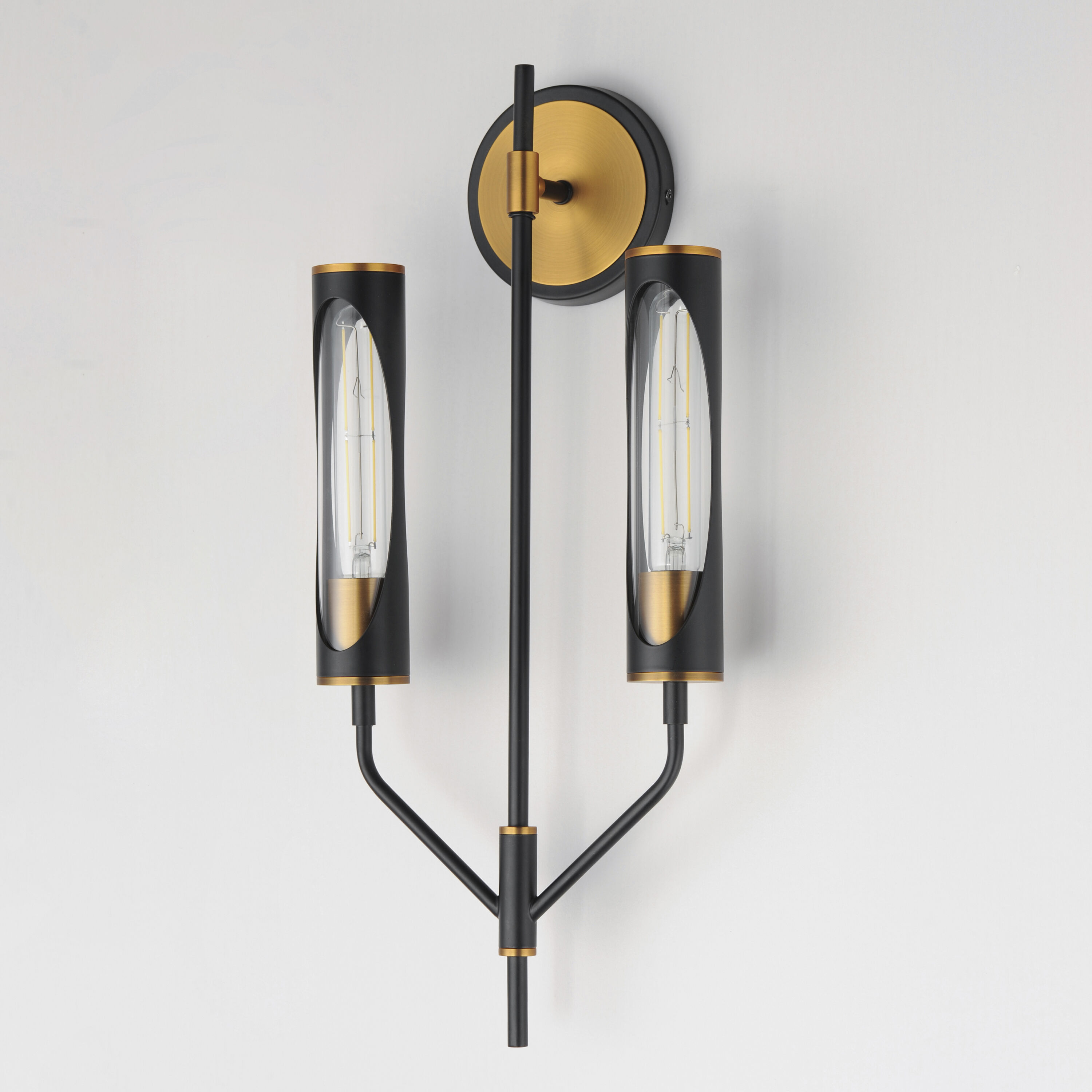 Regent Wall Sconce Wall Light in Black and Antique Brass