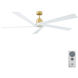 Aspen 70 inch Burnished Brass with Matte White Blades Ceiling Fan