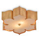 Grand Lotus 2 Light 19 inch Antique Gold Leaf Flush Mount Ceiling Light