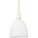 Copake 1 Light 12.25 inch Vintage Gold Leaf and Matte Ivory Ceramic Pendant Ceiling Light
