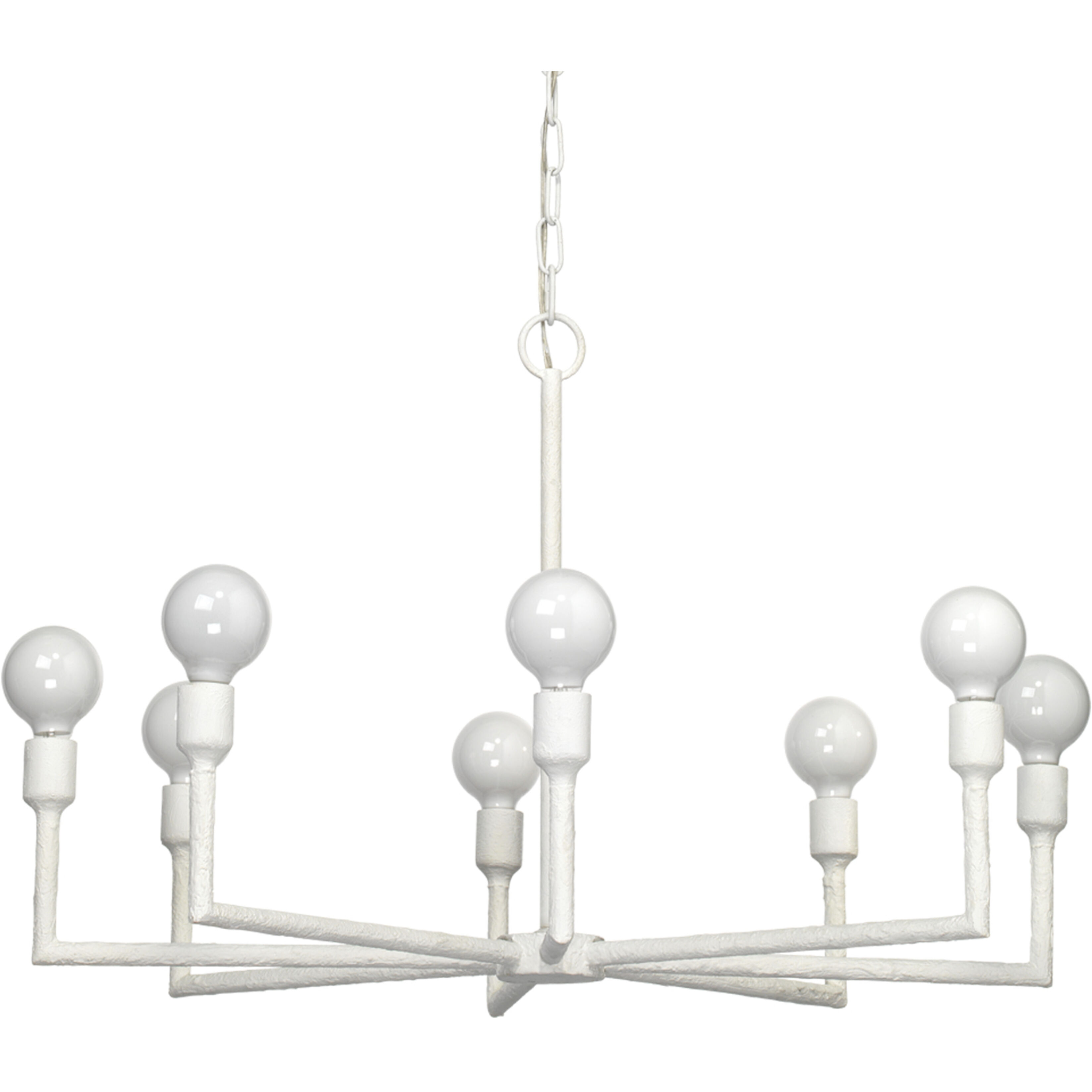 Park 8 Light 32 inch White Gesso Chandelier Ceiling Light