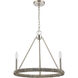 Abaca 3 Light 20 inch Polished Nickel Chandelier Ceiling Light