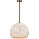 Alabaster Rocks Collection Pendant Ceiling Light in Brushed Brass, Globe Family