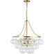 Alora Mood Faye 6 Light 24.13 inch Brushed Gold Chandelier Ceiling Light in Clear Ribbed Glass