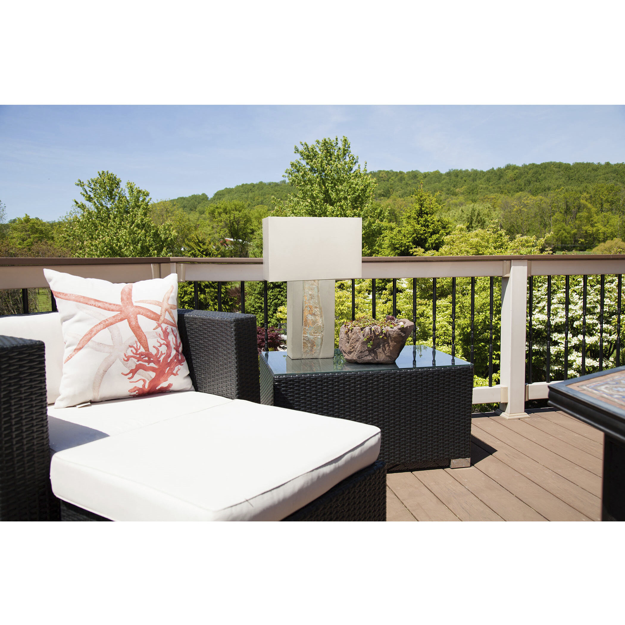 Elliot Bay 28 inch 100 watt Gray with Stone Outdoor Table Lamp