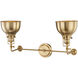 Skillet 2 Light 26 inch Burnished Brass Sconce Wall Light