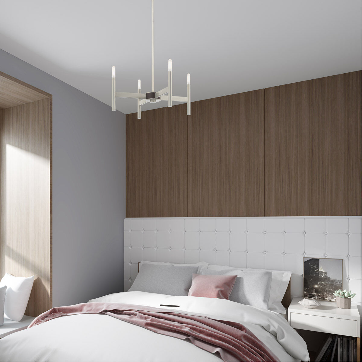 Copenhagen 4 Light 20 inch Brushed Nickel Mini Chandelier Ceiling Light