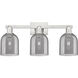 Arcadia Bella 3 Light 24.5 inch Brushed Satin Nickel Bath Vanity Light Wall Light in Light Smoke Glass