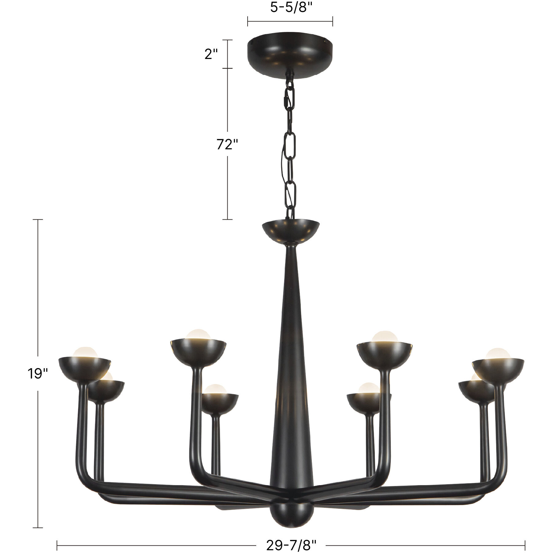 Spade 29.88 inch Vintage Brass Chandelier Ceiling Light