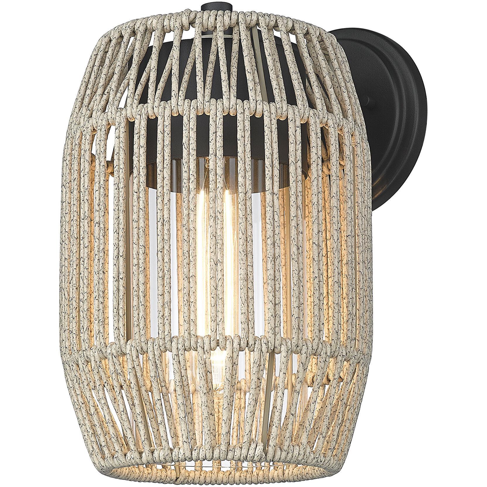 Seabrooke 1 Light 12.38 inch Natural Black Outdoor Wall