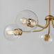 Knox 5 Light 30 inch Natural Aged Brass Chandelier Ceiling Light, Globe