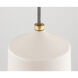 Megan 1 Light 6 inch Aged Brass / Matte White Pendant Ceiling Light