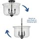 Winslett 3 Light 14 inch Matte Black Semi-Flush Mount Convertible Ceiling Light