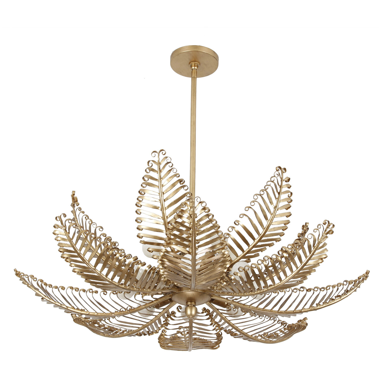 Fern 14 Light 36 inch Modern Gold Chandelier Ceiling Light