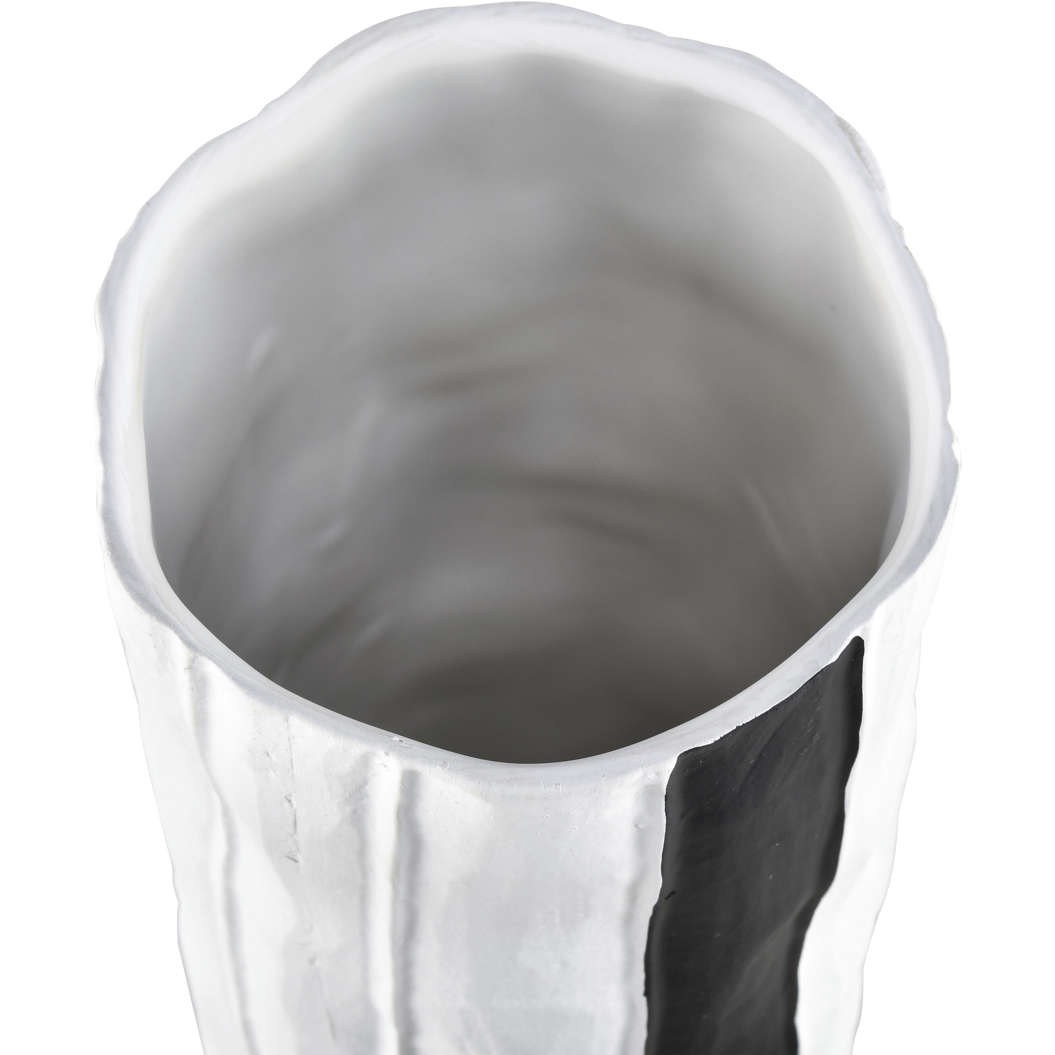 Clark 15.25 X 4.25 inch Vase in Matte White with Matte Black