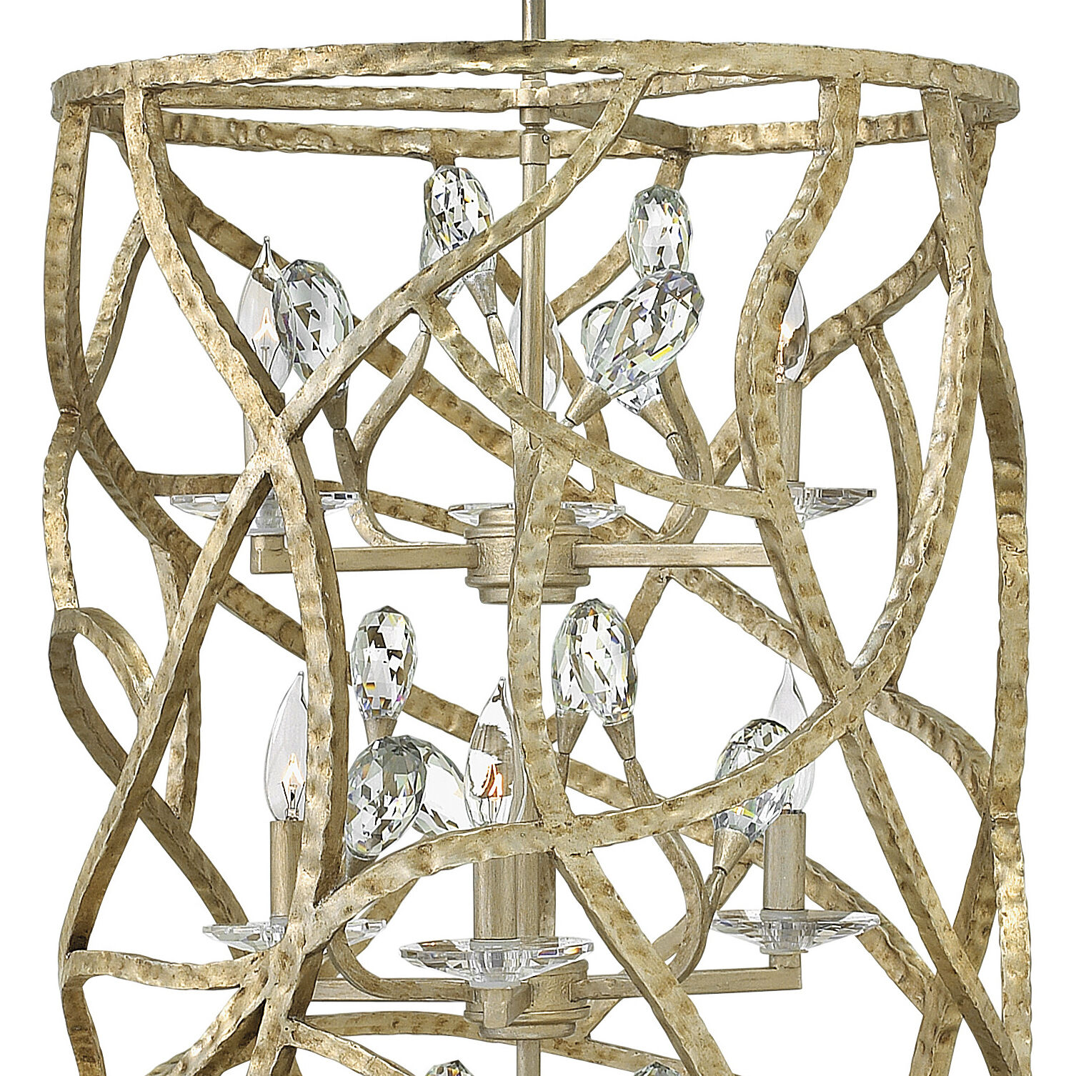 Eve LED 20 inch Champagne Gold Foyer Light Ceiling Light, Multi Tier