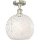 Ballston White Mouchette 1 Light 10 inch Brushed Satin Nickel Semi-Flush Mount Ceiling Light