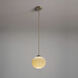 Bone Porcelain LED 15 inch Weathered Brass Pendant Ceiling Light