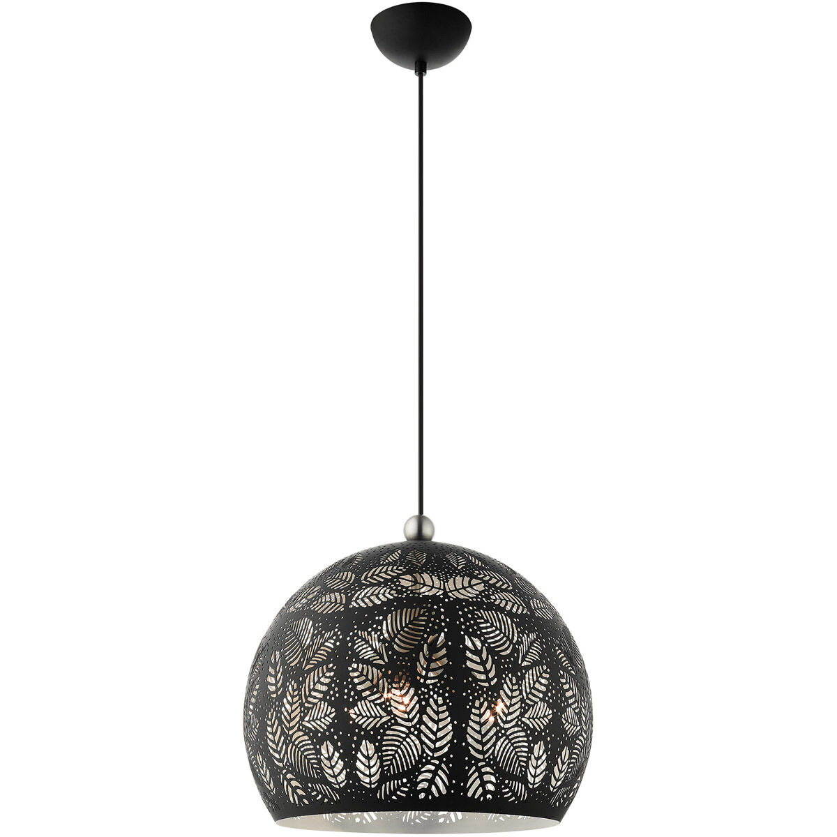Chantily 3 Light 15.75 inch Black with Brushed Nickel Accents Pendant Ceiling Light