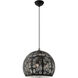 Chantily 3 Light 15.75 inch Black with Brushed Nickel Accents Pendant Ceiling Light