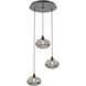 Coppa 3 Light Matte Black Chandelier Ceiling Light, Round Multi-Port