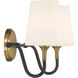 Brienne 2 Light 15 inch Legacy Brass and Dark Matte Black Vanity Wall Light