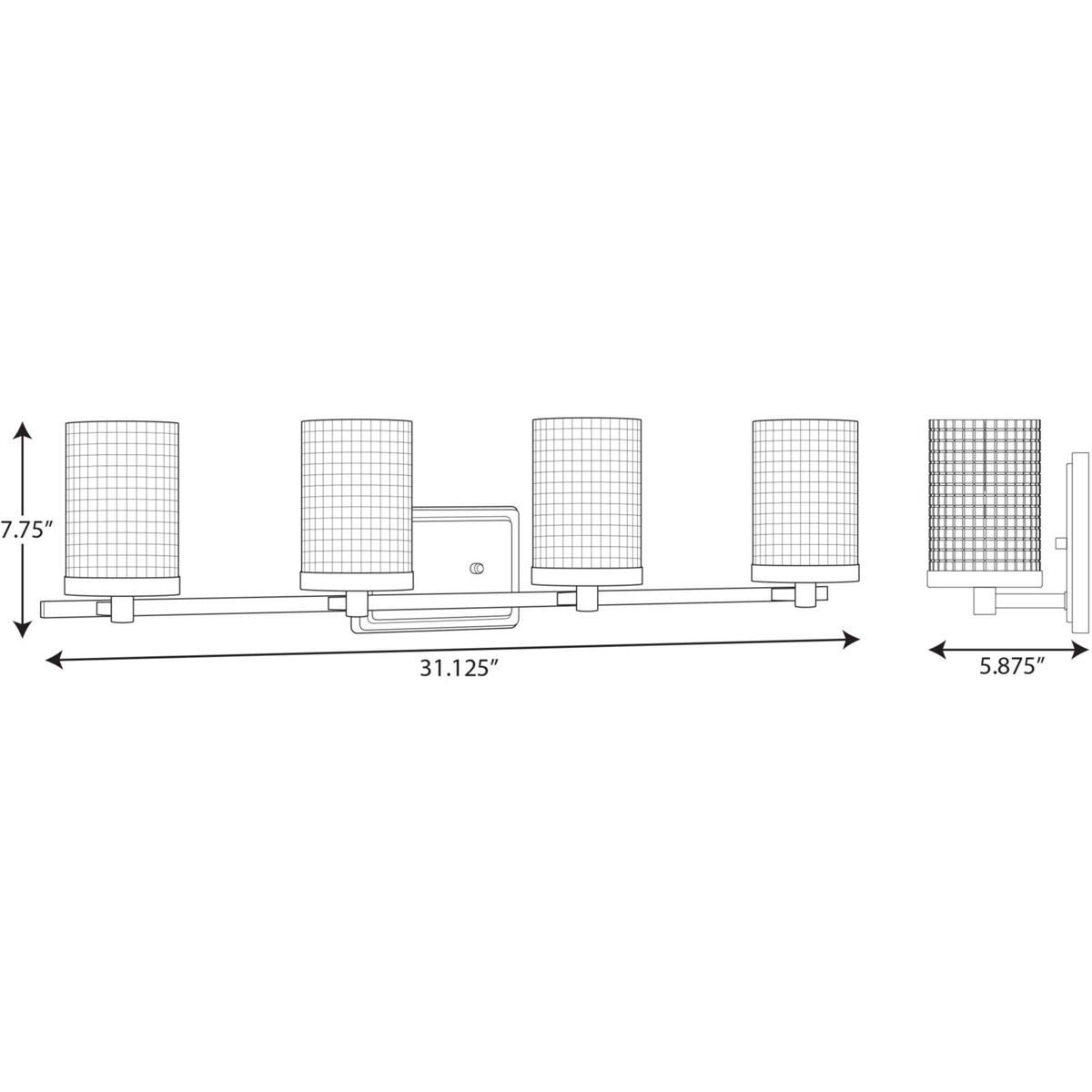 Fawcett 4 Light 31.13 inch Matte Black Bath Vanity Wall Light