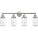 Dover 4 Light 33.5 inch Brushed Satin Nickel Bath Vanity Light Wall Light
