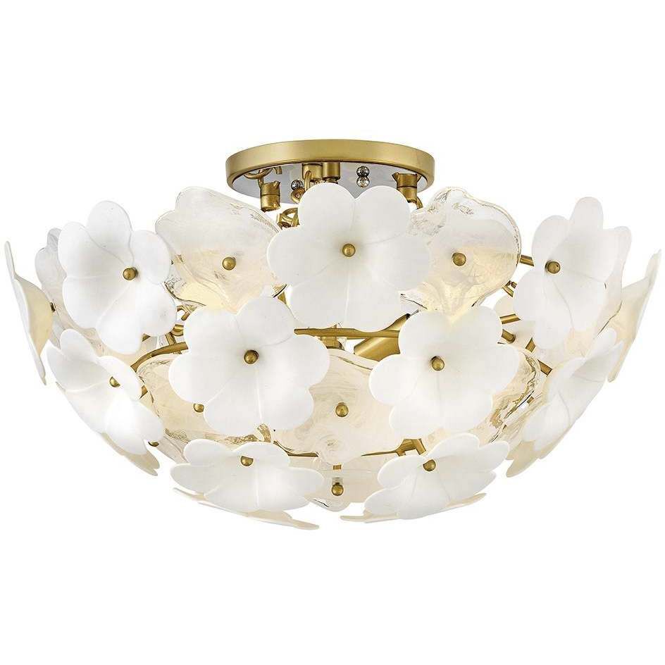 Marianne 3 Light 20.75 inch Deluxe Gold Semi-flush Mount Ceiling Light
