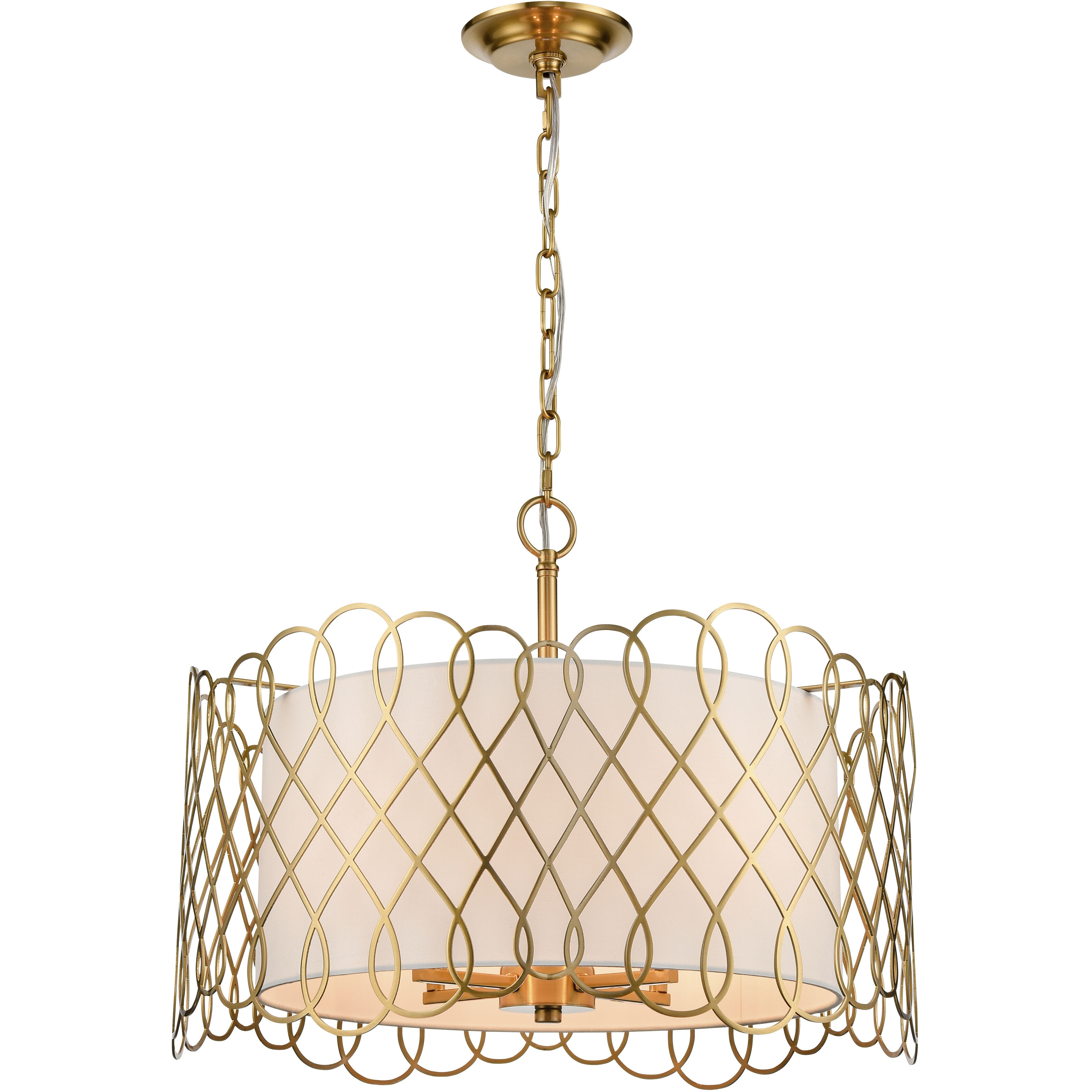 Harp Lane 4 Light 21 inch Satin Brass Chandelier Ceiling Light