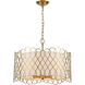 Harp Lane 4 Light 21 inch Satin Brass Chandelier Ceiling Light