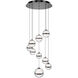 Cyllindra LED 17 inch Black Chrome Chandelier Ceiling Light in Black/Chrome, dweLED